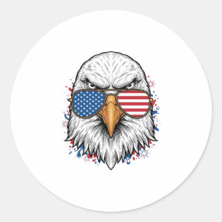 Patriotic Eagle Sunglasses Vintage Vector Shirt_1 Classic Round Sticker