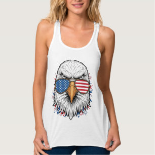 Patriotic Eagle Sunglasses Vintage Vector Shirt_1 Singlet