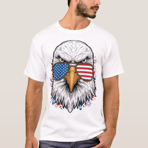 Patriotic Eagle Sunglasses Vintage Vector Shirt_1 T-Shirt