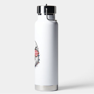 Patriotic Eagle Sunglasses Vintage Vector Shirt_1 Water Bottle