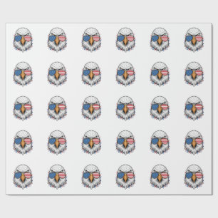 Patriotic Eagle Sunglasses Vintage Vector Shirt_1 Wrapping Paper