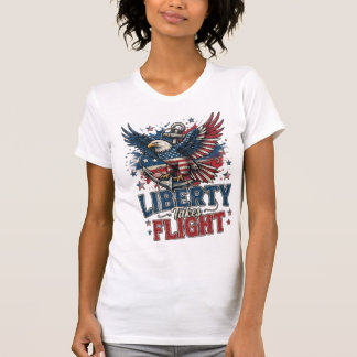 Patriotic Eagle Tee – American Flag Bald Eagle.