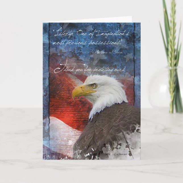 Patriotic Eagle Thank You Card (Front)