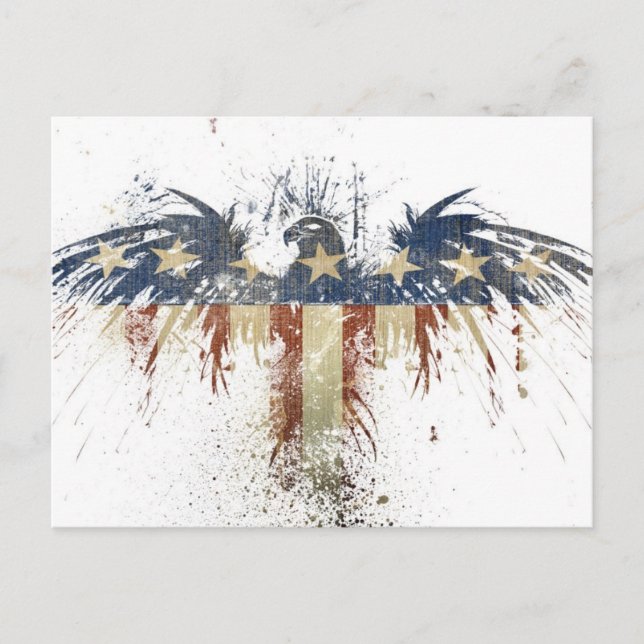 Patriotic eagle, US/USA, SAD flag Postcard (Front)