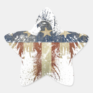 Patriotic eagle, US/USA, SAD flag Star Sticker