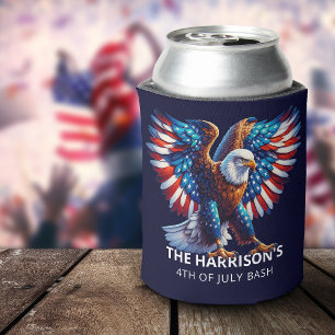 Patriotic Eagle USA 4th of July Can Cooler