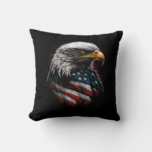 Patriotic Eagle USA American Flag 4th of July Men  Cushion