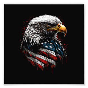 Patriotic Eagle USA American Flag 4th of July Men Photo Print