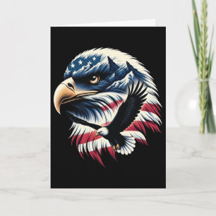 Patriotic Eagle Usa Flag 4th Of July Man Woman Art Card