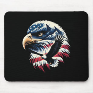 Patriotic Eagle Usa Flag 4th Of July Man Woman Art Mouse Pad