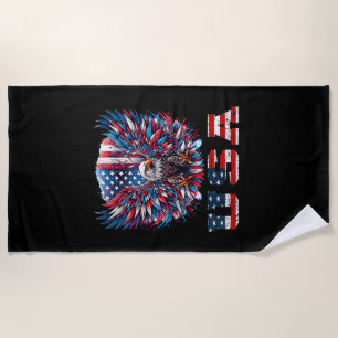 Patriotic Eagle USA Flag Beach Towel