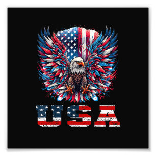 Patriotic Eagle USA Flag Photo Print