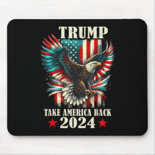 Patriotic Eagle Usa Flag Trump 2024 Take America B Mouse Pad