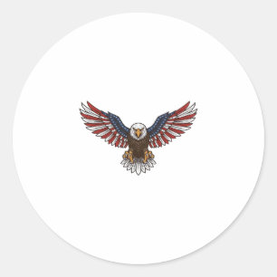 Patriotic Eagle Vintage Engraving Vector Design_1 Classic Round Sticker