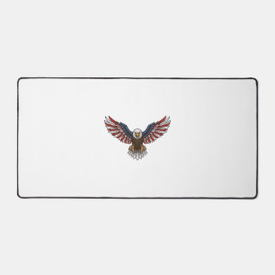 Patriotic Eagle Vintage Engraving Vector Design_1 Desk Mat