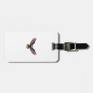 Patriotic Eagle Vintage Engraving Vector Design_1 Luggage Tag