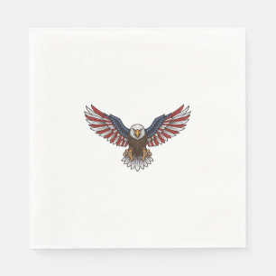 Patriotic Eagle Vintage Engraving Vector Design_1 Napkin