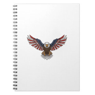 Patriotic Eagle Vintage Engraving Vector Design_1 Notebook
