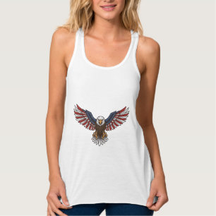Patriotic Eagle Vintage Engraving Vector Design_1 Singlet