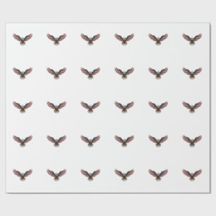 Patriotic Eagle Vintage Engraving Vector Design_1 Wrapping Paper