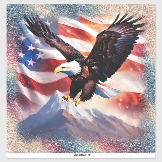 Patriotic Eagle Vinyl Sticker (Sheet)