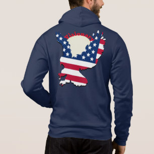 Patriotic Eagle Visionary American Flag Design   Hoodie