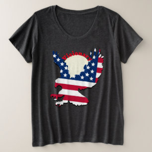 Patriotic Eagle Visionary American Flag Design   Plus Size T-Shirt
