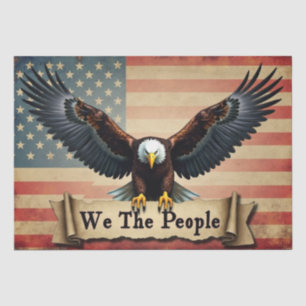 Patriotic Eagle We the People Decoupage Tissue Paper