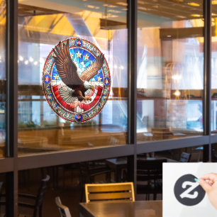Patriotic Eagle Window Cling