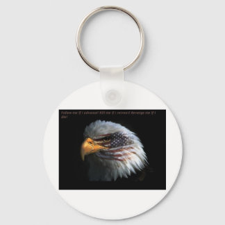 Patriotic Eagle with flag background Key Ring