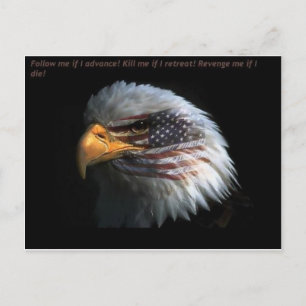 Patriotic Eagle with flag background Postcard