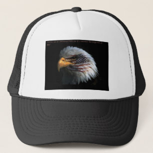 Patriotic Eagle with flag background Trucker Hat