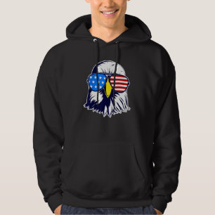 Patriotic Eagle with Sunglasses Fourth Of July Men Hoodie
