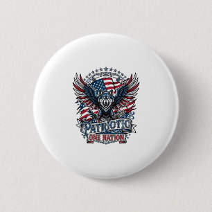 Patriotic Eagle Wolf Hybrid Animal Hybrid Patrioti 6 Cm Round Badge
