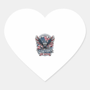 Patriotic Eagle Wolf Hybrid Animal Hybrid Patrioti Heart Sticker
