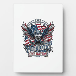 Patriotic Eagle Wolf Hybrid Animal Hybrid Patrioti Plaque