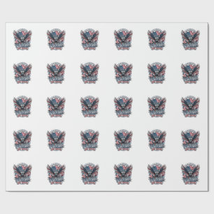Patriotic Eagle Wolf Hybrid Animal Hybrid Patrioti Wrapping Paper
