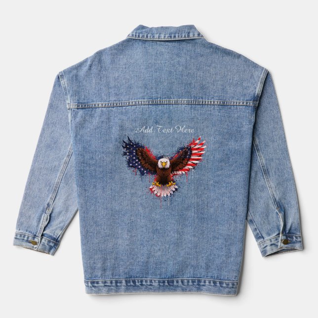 Patriotic Eagle Women  Denim Jacket (Back)