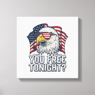 Patriotic Eagle You Free Tonight Vintage Shirt Des Canvas Print