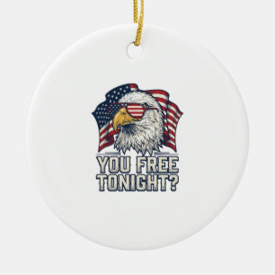 Patriotic Eagle You Free Tonight Vintage Shirt Des Ceramic Tree Decoration