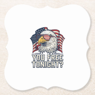 Patriotic Eagle You Free Tonight Vintage Shirt Des Paper Coaster