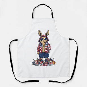 Patriotic Easter Bunny Vintage Vector Shirt_1 Apron
