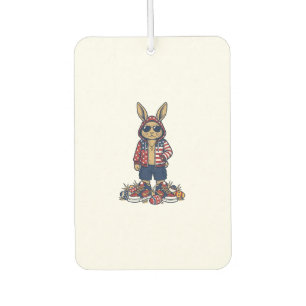 Patriotic Easter Bunny Vintage Vector Shirt_1 Car Air Freshener