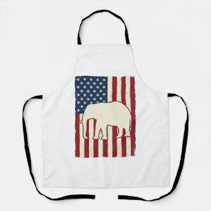 Patriotic Elephant Flag Vintage Vector Design_1 Apron
