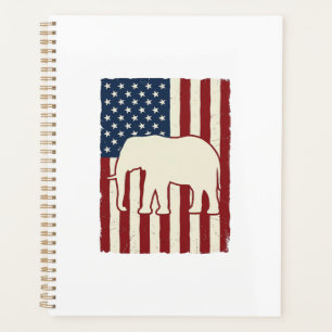 Patriotic Elephant Flag Vintage Vector Design_1 Planner
