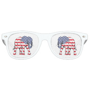 Patriotic Elephant Retro Sunglasses