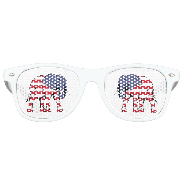 Patriotic Elephant Retro Sunglasses (Front)