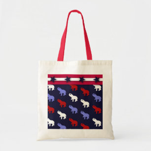 Patriotic Elephants Tote Bag