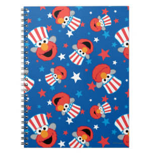 Patriotic Elmo Pattern Spiral Notebook