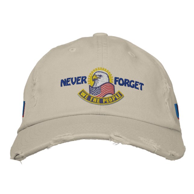 Patriotic Embroidery Embroidered Hat (Front)